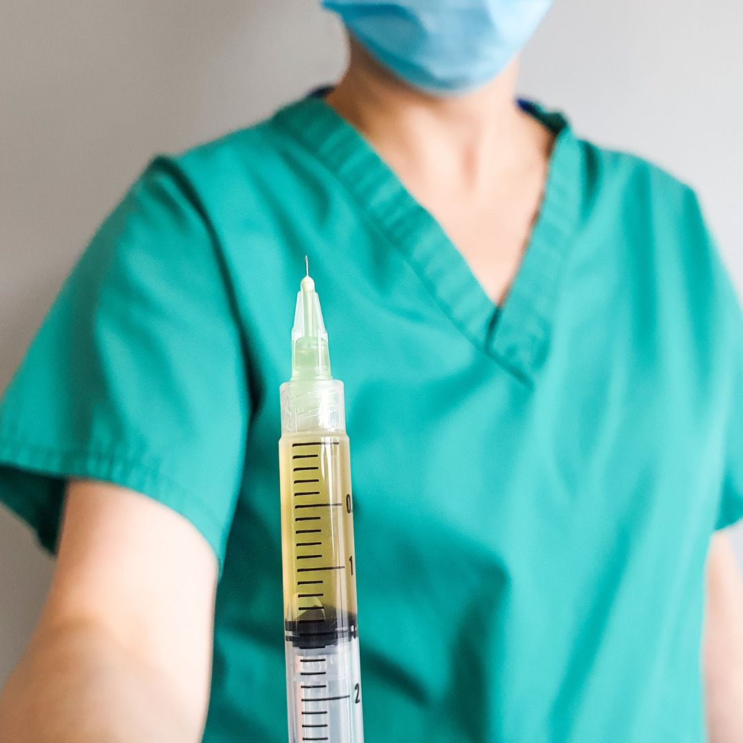 PRP (Platelet Rich Plasma) Injection Close Up Shot
