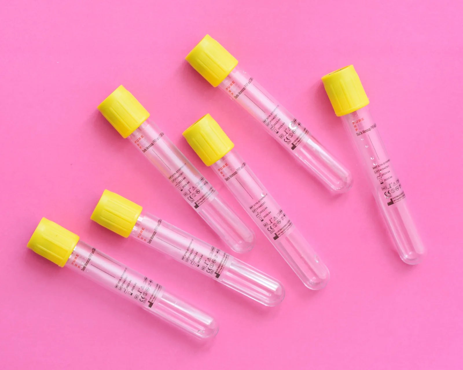 Six PRP Pure tubes, above shot